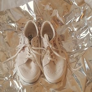 Van's cream with floral suede sneakers